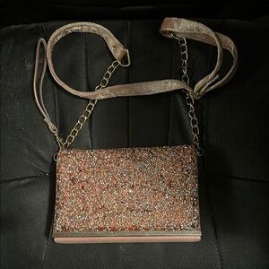 Elegant Brown Beaded Women's Bag